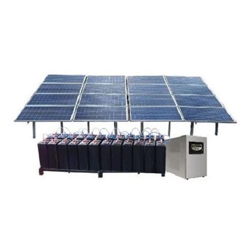 Silver And Blue 24 Watt Power Metal Off Grid Solar Power Plant