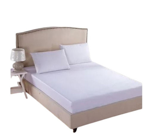 White 295X275 Cm Plain Cotton Double Bed Sheet With Two Pillow Case 