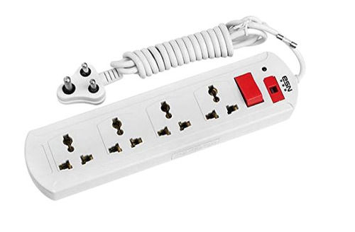 White 66 Joule And 240 Volt 50 Hertz Four Socket Electrical Power Strip 