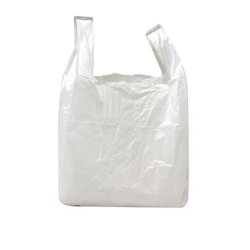 White 9X4X9 Inches Screen Printing Hand Length Handle Plain Polythene Bag