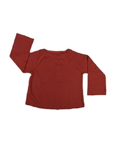 Brown Boys Plain Round Neck Long Sleeve Casual Wear Cotton T Shirt