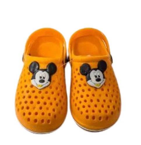 Orange Casual Wear Rubber Outsole Eva Slip On Stylish Slipper For Kids 