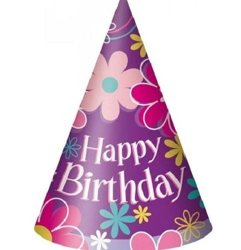 Coated Paper Cone Shaped Printed Birthday Cap