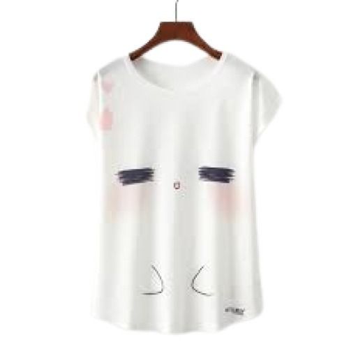 Ladies Round Neck Half Sleeve White Printed Causal Cotton T Shirts Gender: Male