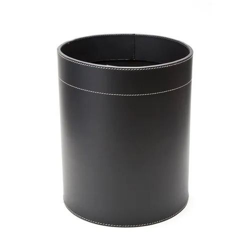 10 Liter Capacity Open Top Cylindrical Leather Waste Bin Application: Office