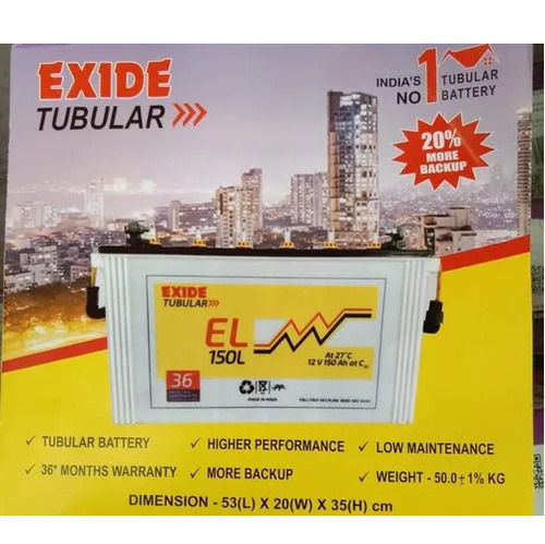 180 Ah Low Maintenance Tubular Batteries (Exide)