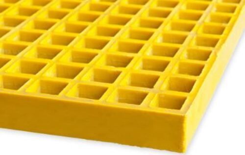 Yellow 28X18X3 Inches Color Coated Frp Moulded Grating For Industrial Purpose 