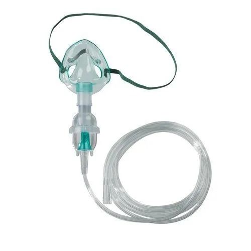 White 370 Grams Disposable Plastic Nebulizer Mask For Hospital Purpose 