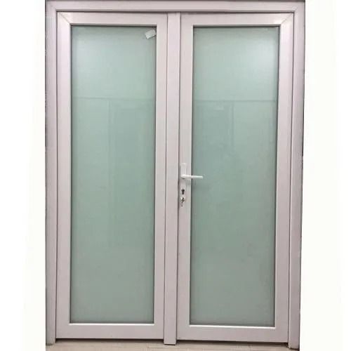 Silver 8.3 Mm Thick Eco Friendly And Sound Proof Powder Coated Upvc Glass Door