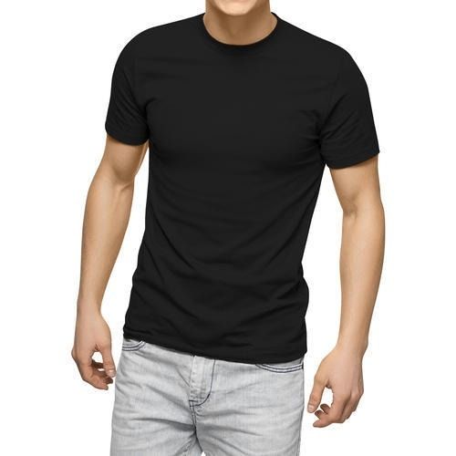 Breathable And Short Sleeves Plain Cotton Round Neck T Shirt For Mens