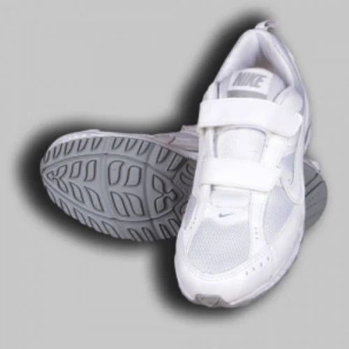 Casual Wear Kids White Velcro Canvas Shoes