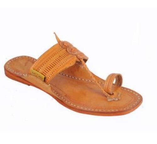 Brown Casual Wear Leather Flip Flop Kolhapuri Chappals For Mens