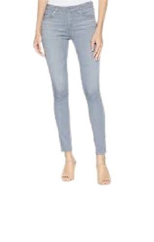 Blue Ladies Causal Wear Plain Straight Skinny Cotton Jeans