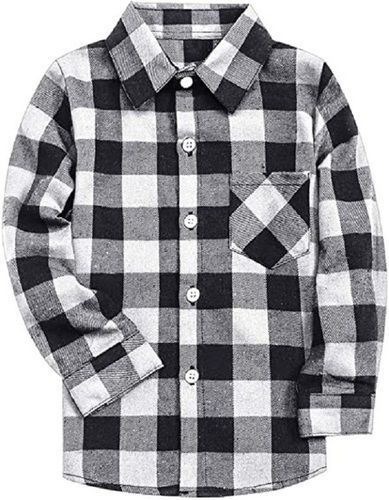 Men's Black With White Checked Casual Wear Full Sleeve Shirts 