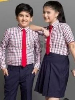 Multicolor School Uniform Checked Polyester Shirt For Boys And Girls Age Group: All