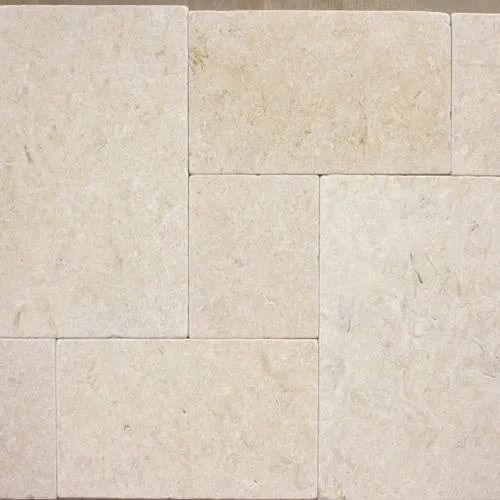 Cream Non Slip Plain Matte Finished Limestone Tiles For Flooring Purpose 