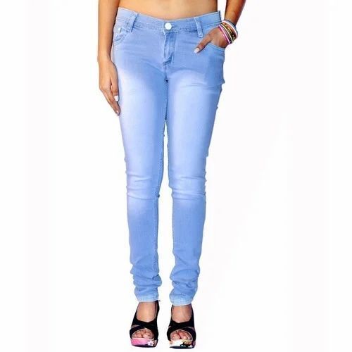 Slim Fit Anti Wrinkle Plain Dyed Denim Stretchable Jean For Ladies Age Group: >16 Years