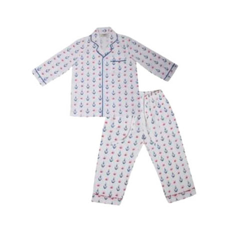 Multicolor Washable Full Sleeves Cotton Printed Nightwear Set For Kids 