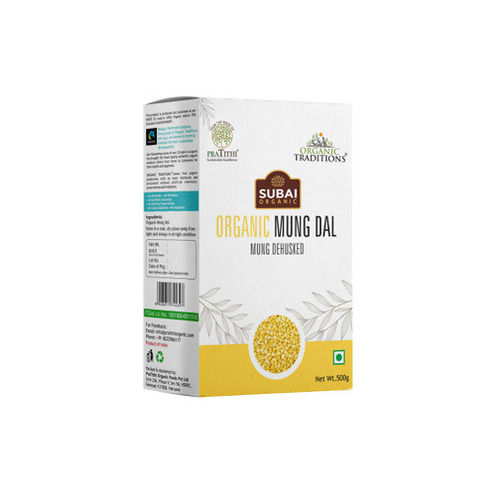 100% Healthy Indian Favorite Organic Mung Dehusked Dal, 500g Pack