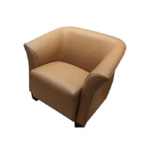 2.5 Ft Height Single Seater Modern Wooden Leather Sofa Chair