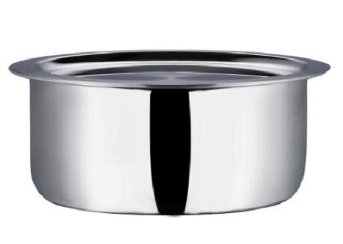 Silver 3 Liter Capacity Polished Round Stainless Steel Tope