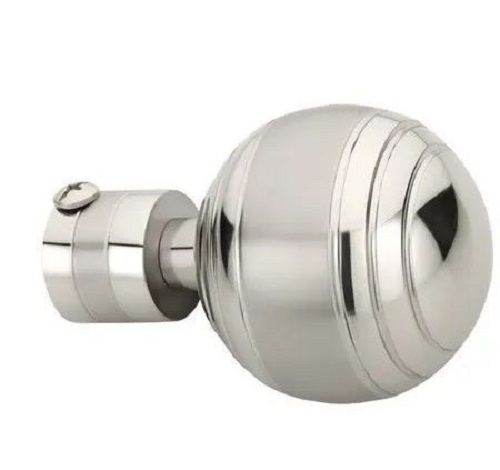 Silver 5 Inch Round Plain Polished Stainless Steel Curtain Bracket