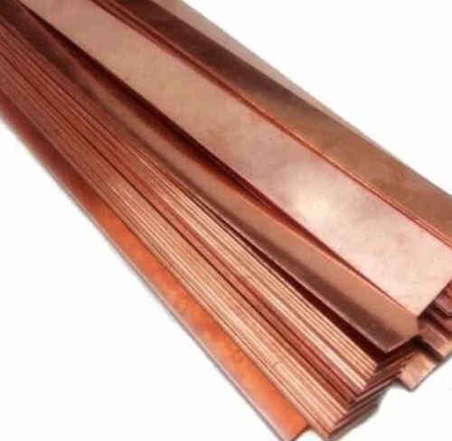 Reddish Brown 7 Mm Thick Rectangular Copper Strip For Industrial Use