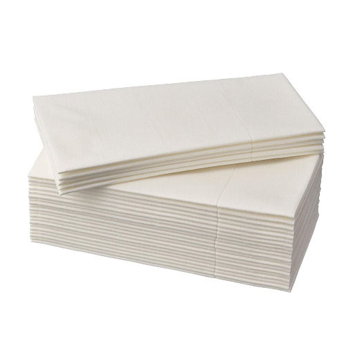 White 9X5 Inches Disposable Plain Dyed Paper Napkin Pack Of 25 Pieces