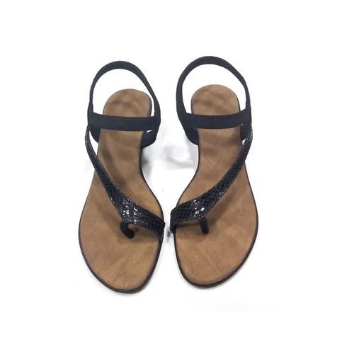 Brown And Black Comfortable Light Weight Non Slip Pvc Sole Flat Slipper For Ladies 