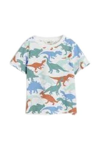 Kids Round Neck And Short Sleeve Printed Cotton T-shirt