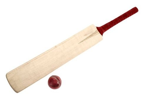 Leather Red Hand Grip Wooden Cricket Bat With 1 Ball Set Age Group: Adults