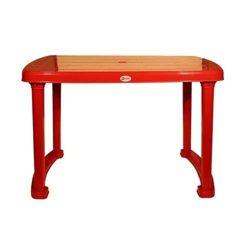 Machine Made Non-Flodable Rectangular Plain One-Piece Plastic Dining Table 