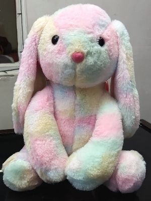 White Mulitcolor Washable Super Soft Rabbit Plush Stuffed Toys