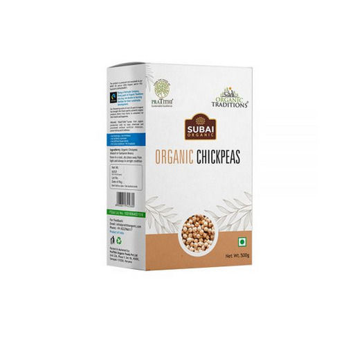 Organic Whole Chickpeas (Kabuli Chana), 500gm Packing