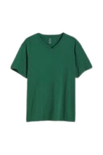 Plain Pattern V Neck Short Sleeve Casual Wear Cotton Men'S T Shirts