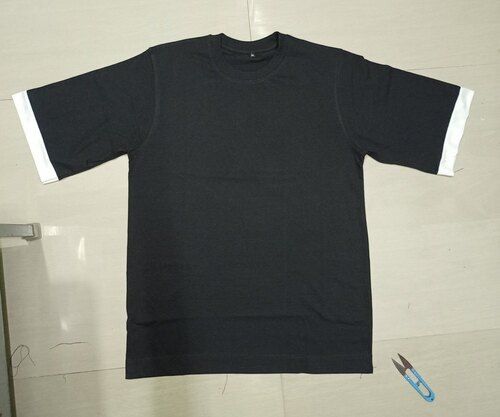 Round Neck Short Sleeve Black T Shirts