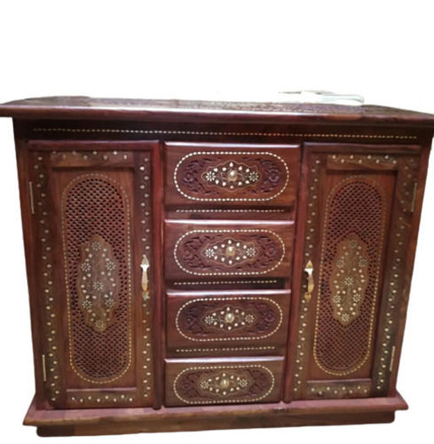 4X2X3 Foot 20 Kilogram Eco Friendly Carved Sheesham Wooden Cabinet Carpenter Assembly