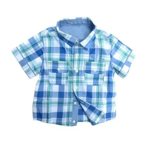 Multi Color Casual Wear Classic Collar Shorts Sleeves Printed Cotton Shirts For Kids