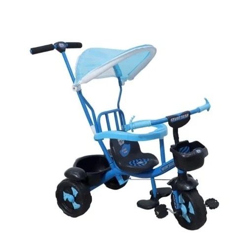 Comfortable Seat Metal Fork Storage Basket Plastic Canopy Tricycle For Kids