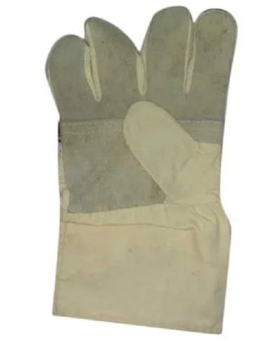 Gray Full Finger Plain Cotton Safety Hand Glove For Industrial Purposes