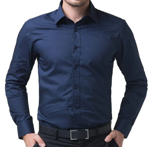 Full Sleeves Formal Wear Pure Cotton Material Plain Pattern Men's Shirts