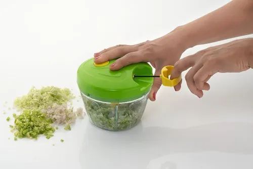 Green Transparent Plastic Vegetable Hand Chopper For Vegetable Chopping