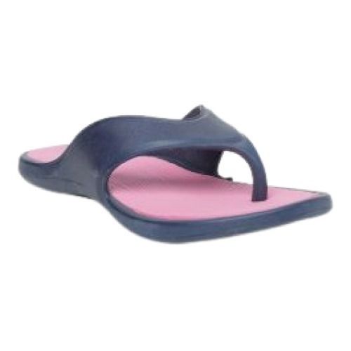 Pink With Navy Blue Multi Color Ladies Casual Wear Flip Flop Rubber Slipper For Daily Wear 