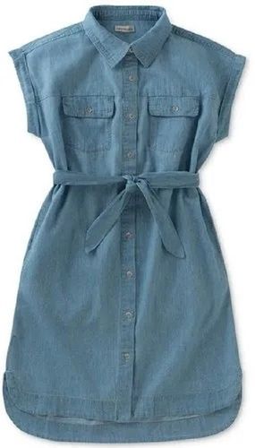 Ladies Plain Denim One Piece Dress, Blue at Rs 350/piece in Mumbai | ID:  2853428444930