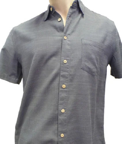 Pure Cotton Material Plain Pattern Short Sleeves Men'S Bamboo Shirts Chest Size: 34Inch