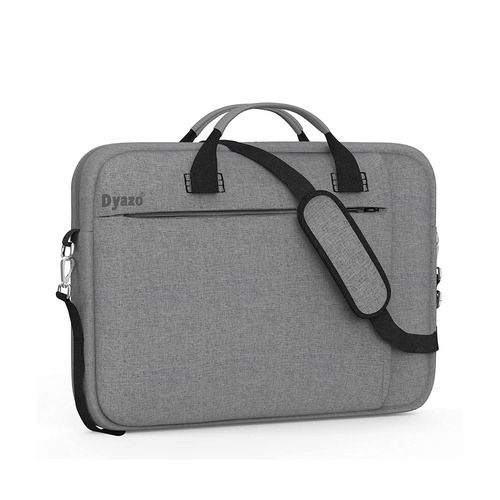 Washable Zipper Closure Grey Plain Leather Formal Laptop Bags Use: Office Use