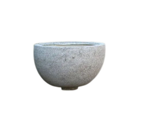 Grey 10 Inch Height Round Shape Frp Fiberglass Planter For Plantation Use