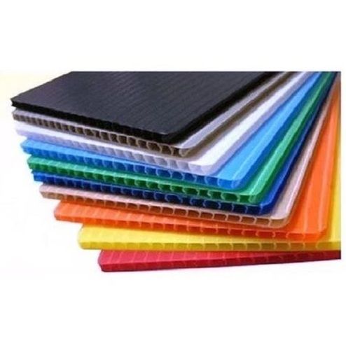 1300X2000Mm Plain Rectangular Pp Corrugated Plastic Sheets - Color: Multicolor