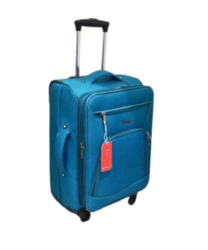 Long Life 20 Kg Capacity Plain Pattern Plastic Wheel Polyester Trolley Bags