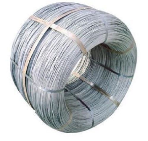 Silver 60 Meter Long Plain Galvanized Alloy Steel Wire For Construction Purpose 